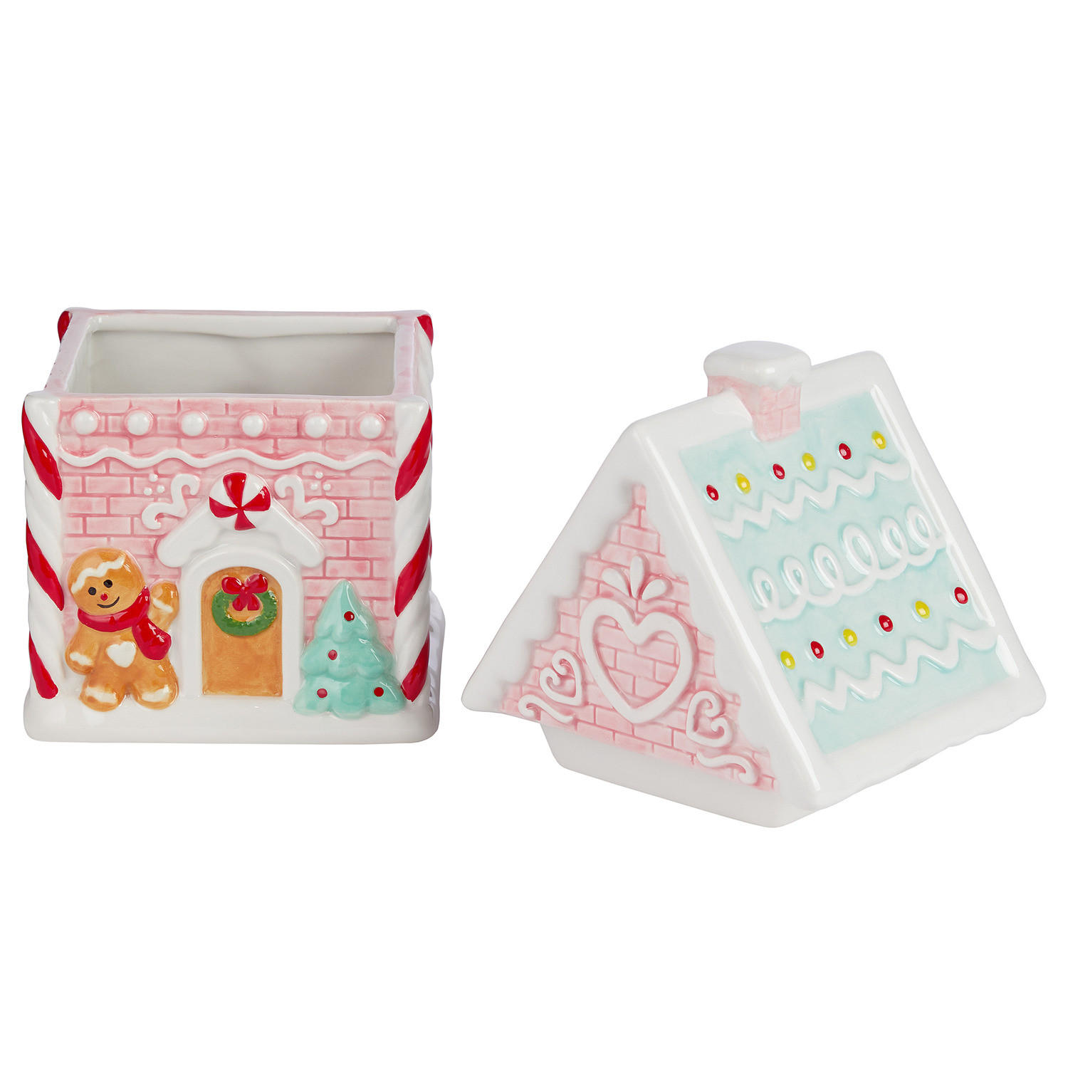 KEKSDOSE Sweet X-Mas Lebkuchenhaus - Rosa, Stein (16/26/16cm) - Butlers