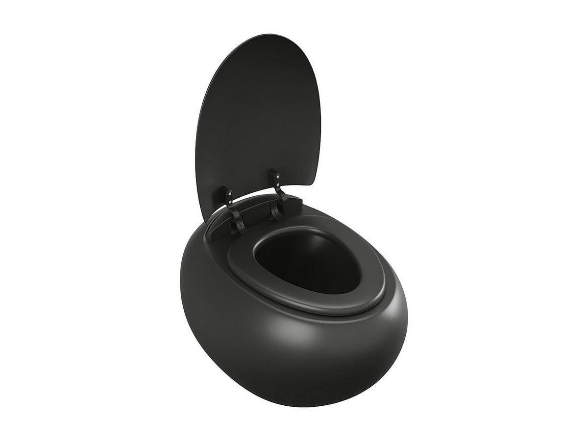 HÄNGE WC - 40 cm x 58 cm - keramik - schwarz Huro - Schwarz, Keramik (40/39/58cm) - Vente-Unique