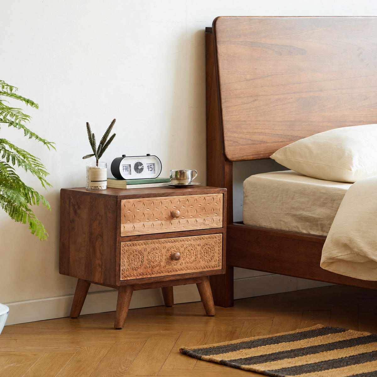 NACHTTISCH Rechteckig Braun 50 x 40 x 45 cm - Braun, Holz (50/45/40cm) - Nordlys