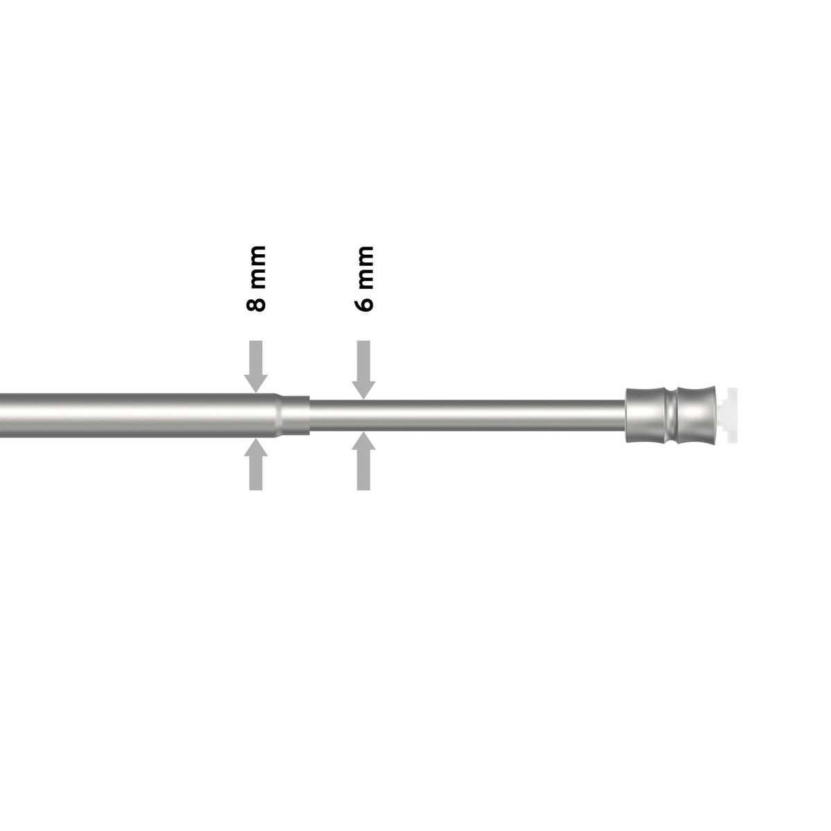 KLEMMSTANGE / SCHEIBENSTANGE Flexo 80-120 cm, 8 / 6 mm Ø, Silbergrau - Alufarben, Kunststoff/Metall (120cm) - INTERDECO