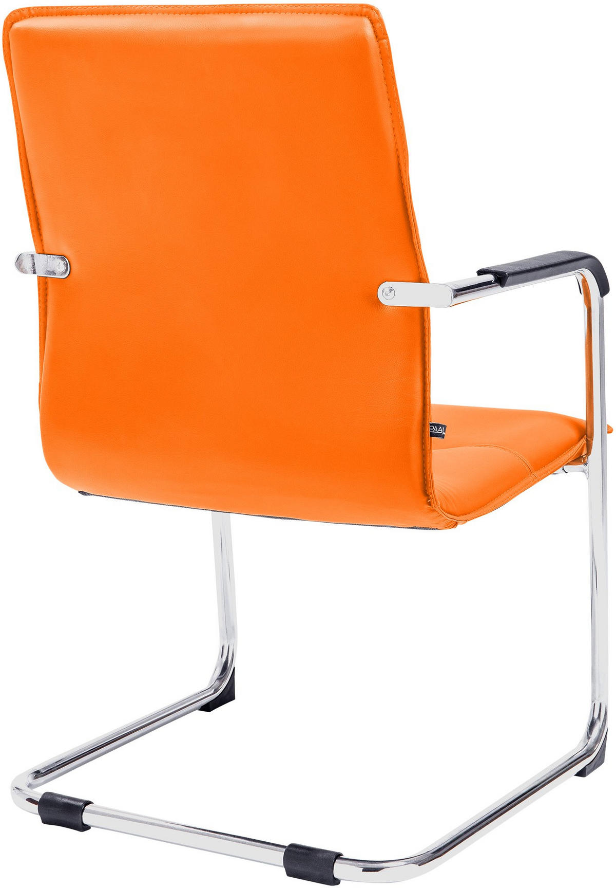 BESUCHERSTUHL SEATTLE 92x56x60 cm Orange Kunstleder - Orange, Leder/Metall (56/92/60cm) - DELUKE