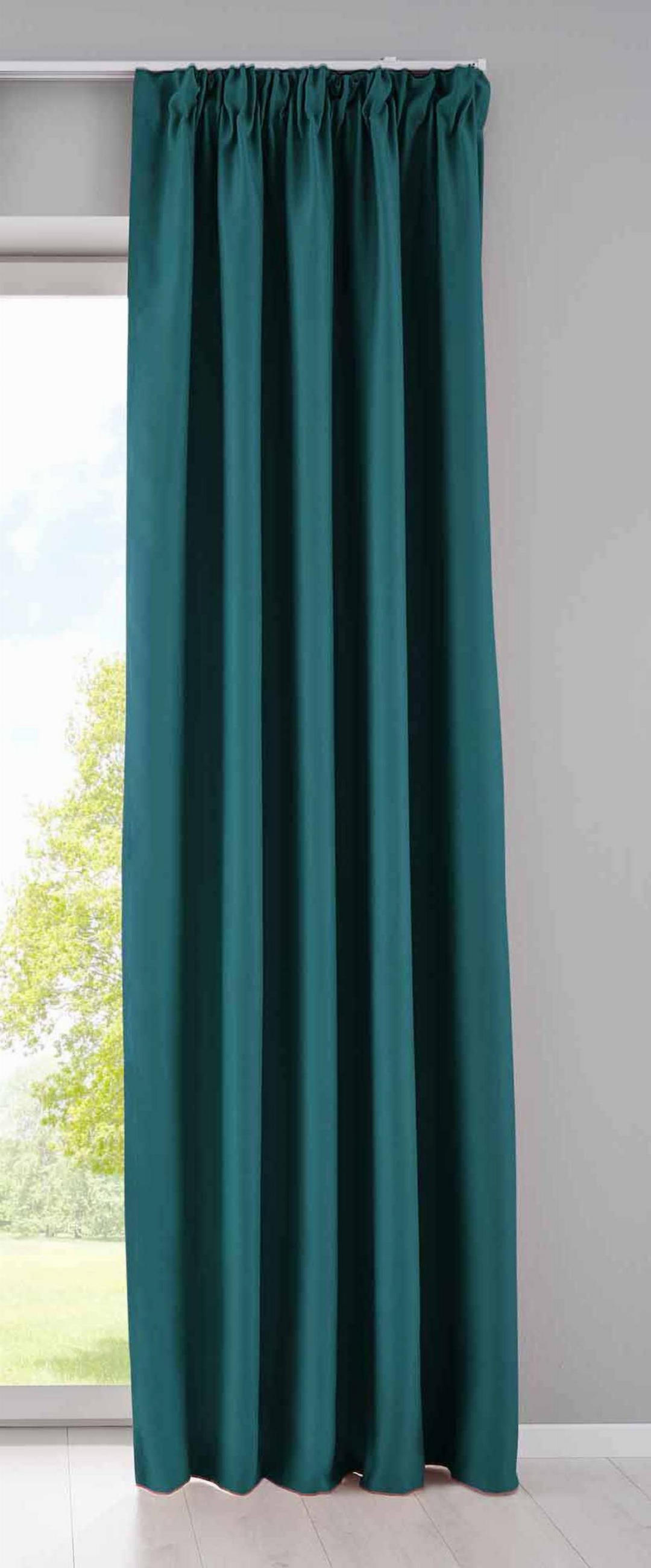 VORHANG »NewYork« HxB 225x295 cm Petrol - Petrol, Textil (295/225cm) - Gardinenbox