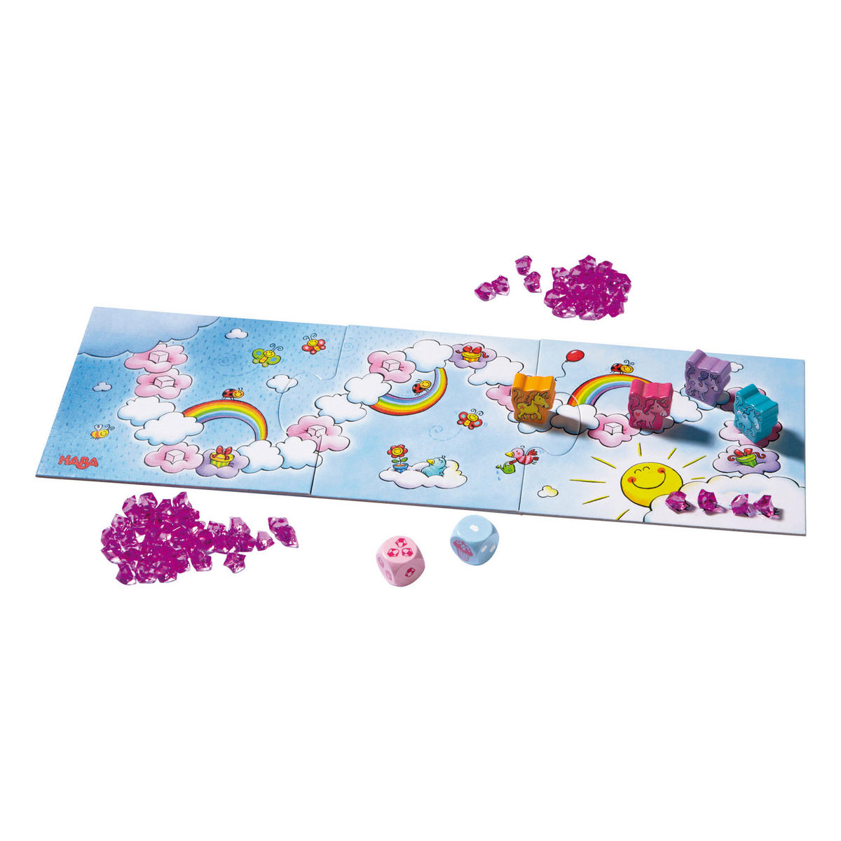 WÜRFELSPIEL Einhorn Glitzerglück Der Wolkenschatz - Multicolor, Naturmaterialien (15.9/23.7cm)