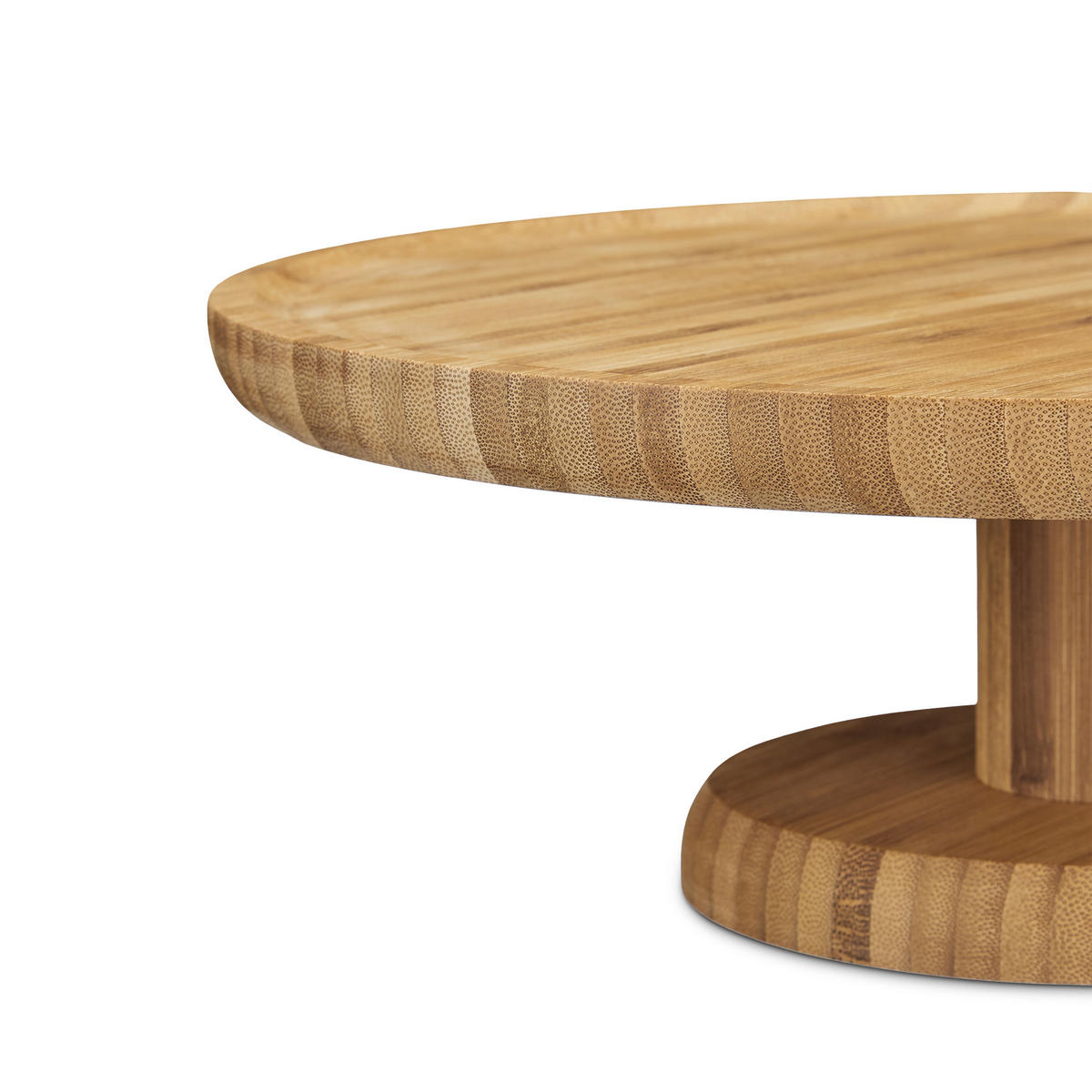 TORTENPLATTE - Hellbraun, Holz (33/11.5/33cm) - Relaxdays