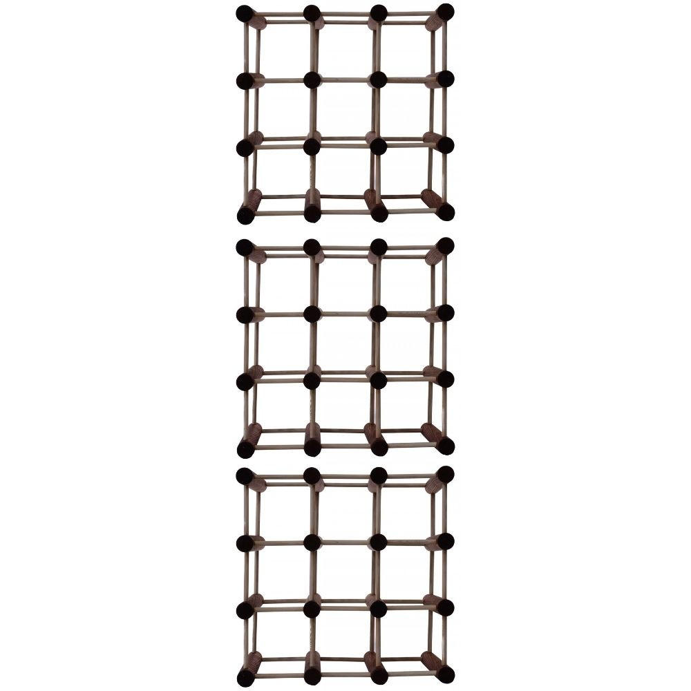 WEINREGAL Vinotega Mod 36x36x24 cm 3x 9 Flaschen Massives Kiefernholz Braun Geölt - Braun, Holz (108/36/24cm) - PROREGAL