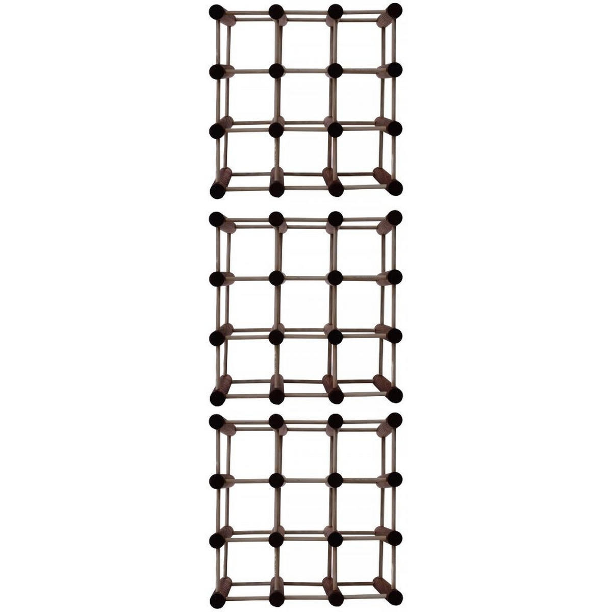 WEINREGAL Vinotega Mod 36x36x24 cm 3x 9 Flaschen Massives Kiefernholz Braun Geölt - Braun, Holz (108/36/24cm) - PROREGAL