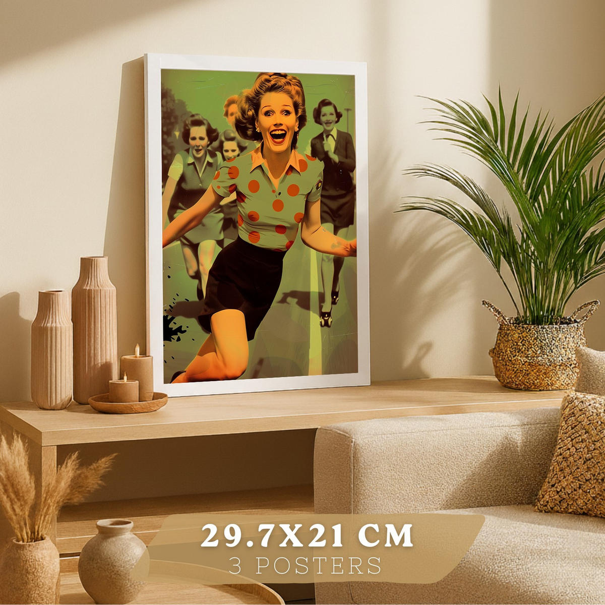 PLAKAT Sada 3 Matko A4 Bílý rám - bílá, papír (29.7/1/21cm) - Nacnic