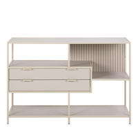 METALLREGAL mit 2 Schubladen, Länge 114 cm - Hexa - Beige - Beige, Metall (114/78/35cm) - Drawer