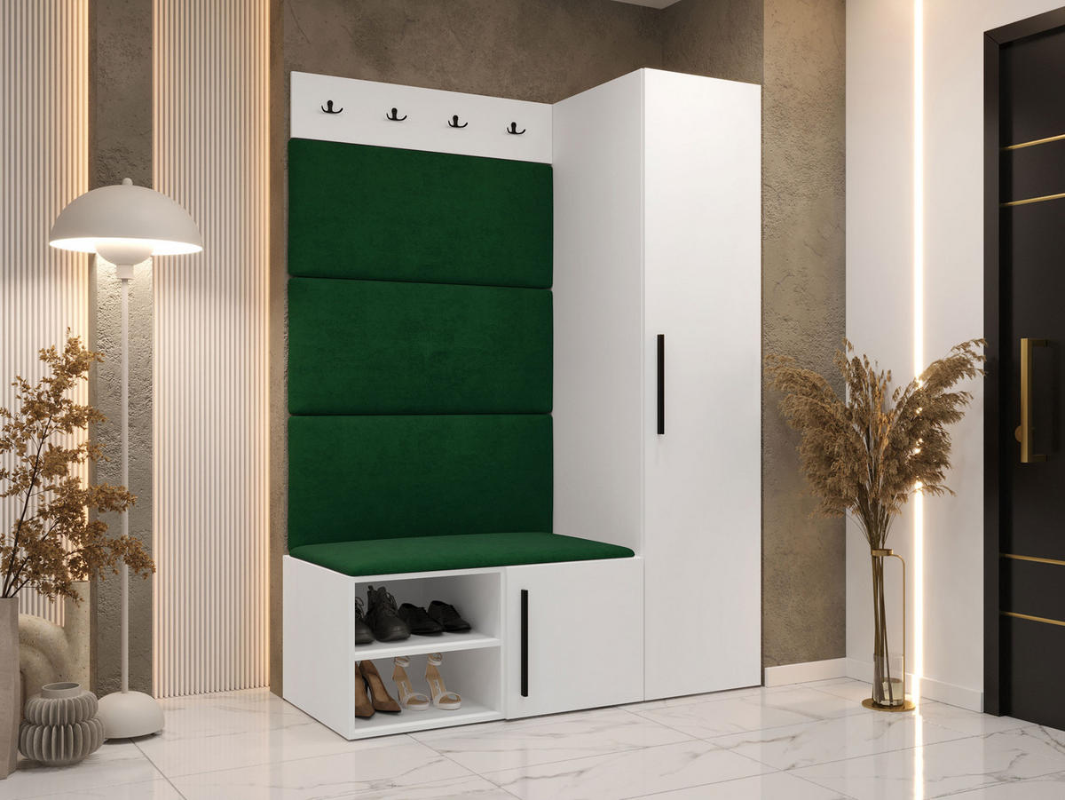 GARDEROBEN-SET Medi II - Schwarz/Weiß, Holzwerkstoff/Kunststoff (40/191/50cm) - MIRJAN24