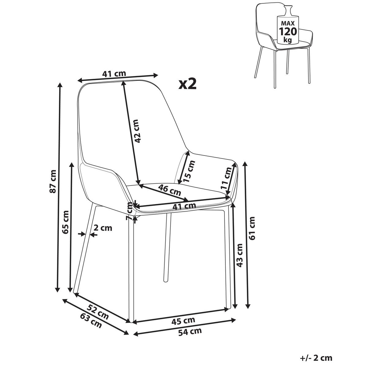 ESSZIMMERSTUHL 2er-Set Grün Loverna - Goldfarben/Grün, Textil (54/87/63cm) - Beliani