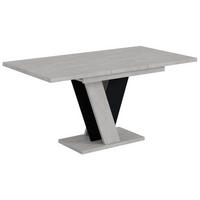 ESSTISCH ausziehbar 120 -160x90x75 cm - Betonoptik K350/Schwarz - INEY - Schwarz, Holzwerkstoff (120/90/75cm) - ALTDECOR