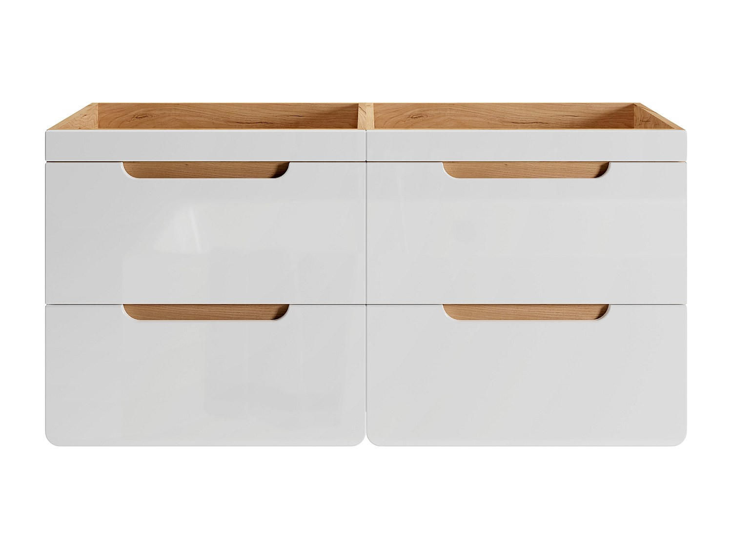 WASCHBECKENUNTERSCHRANK - 120 cm x 46 cm - Holz, Platte - Naturfarben Hell, Weiß - ARUBA - Naturfarben/Weiß, Holz (120/59/46cm) - Vente-Unique