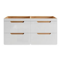 WASCHBECKENUNTERSCHRANK - 120 cm x 46 cm - Holz, Platte - Naturfarben Hell, Weiß - ARUBA - Naturfarben/Weiß, Holz (120/59/46cm) - Vente-Unique