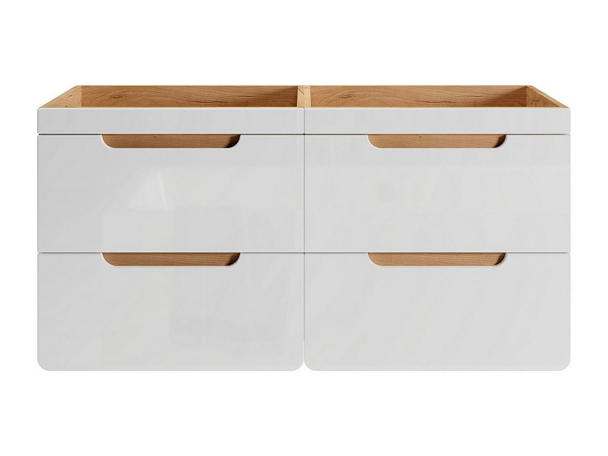 WASCHBECKENUNTERSCHRANK - 120cm x 46cm - MDF - naturfarben hell, weiß - ARUBA - Naturfarben, Holz (120/59/46cm) - Vente-Unique
