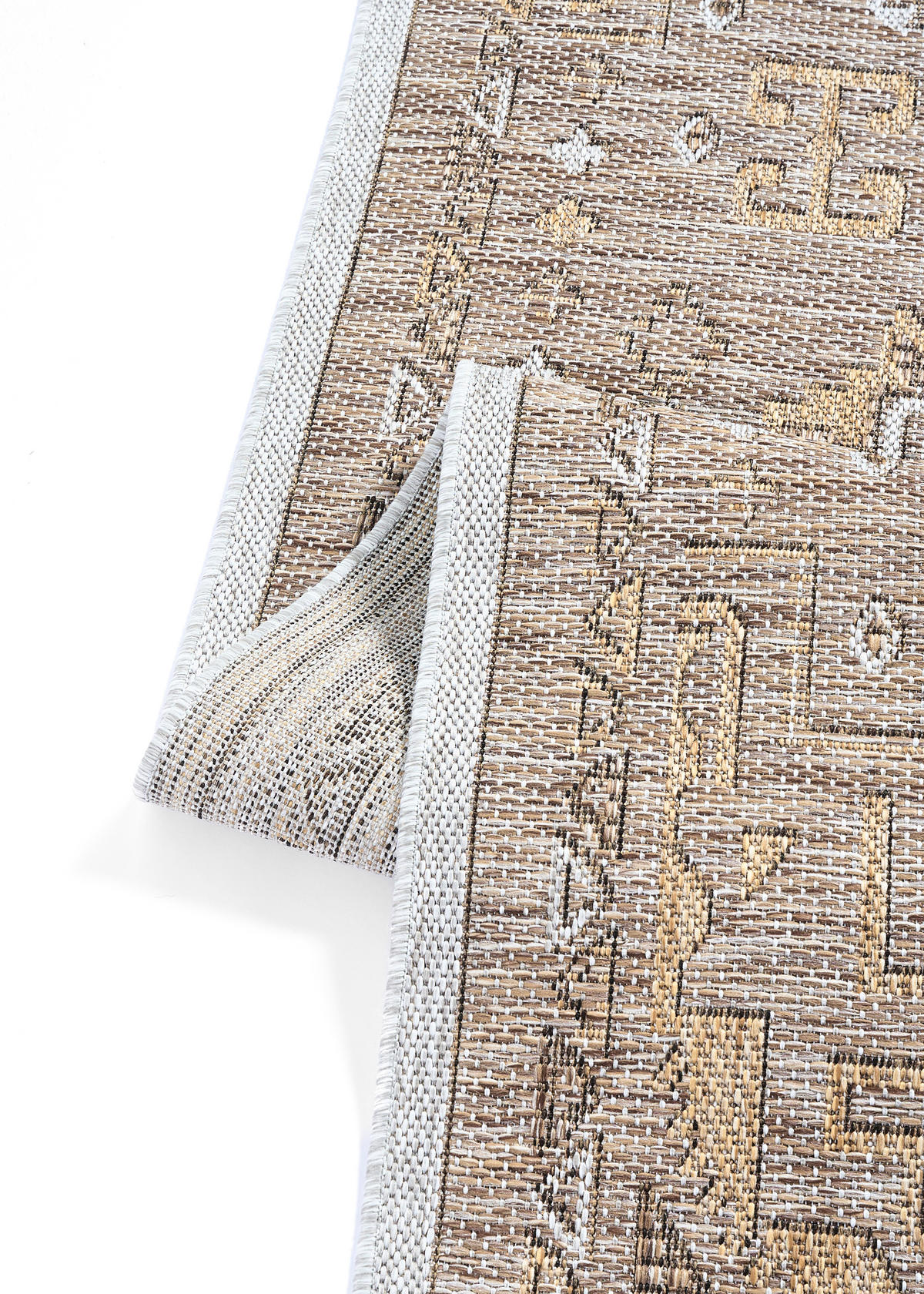 TAPISO YUCANA Braun Outdoor Teppich Flachgewebe 80/150 cm - Braun, Kunststoff (80/150cm) - Tapiso