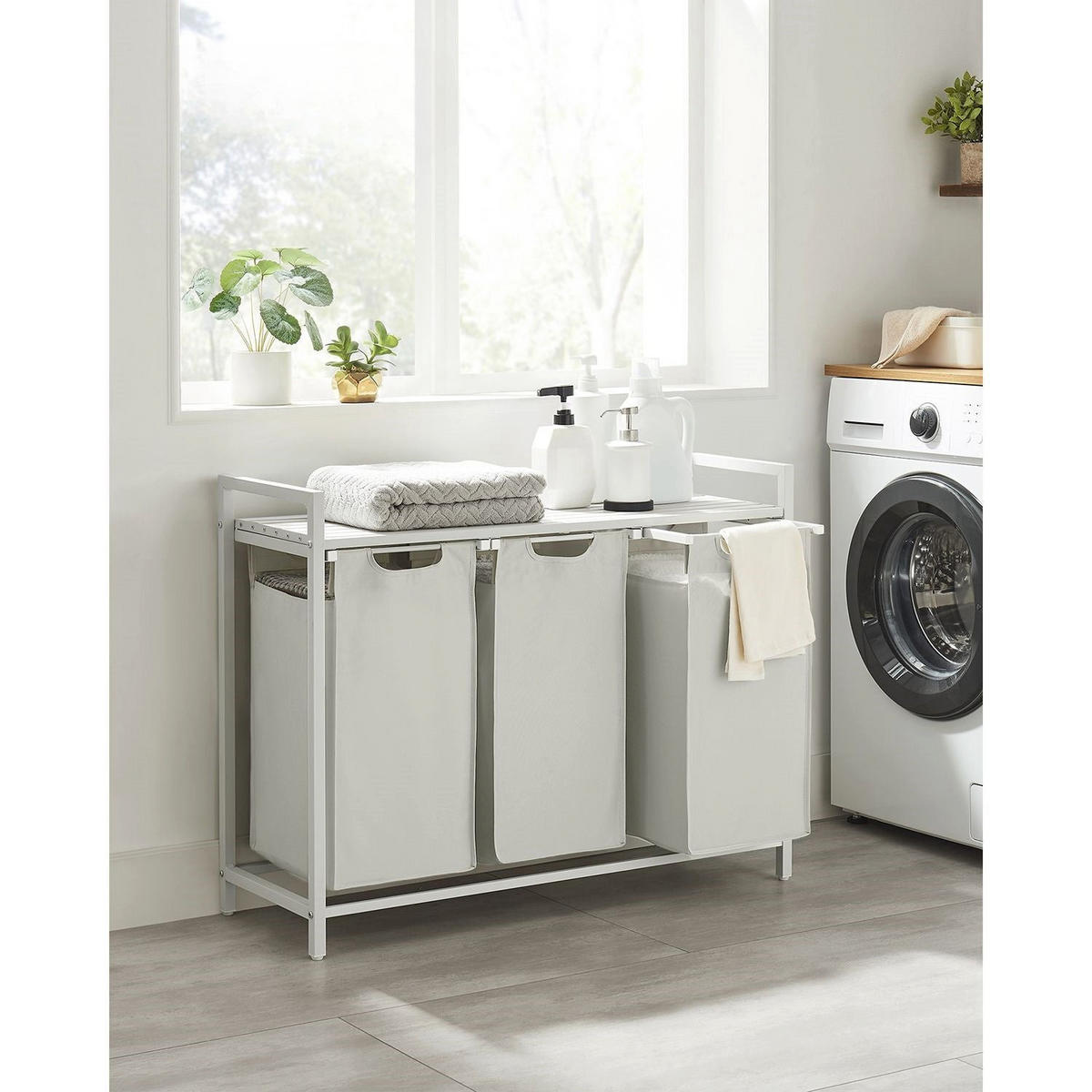 WÄSCHEKORB RIYADH - Weiß, Metall (33/72/92.5cm) - Hansiro