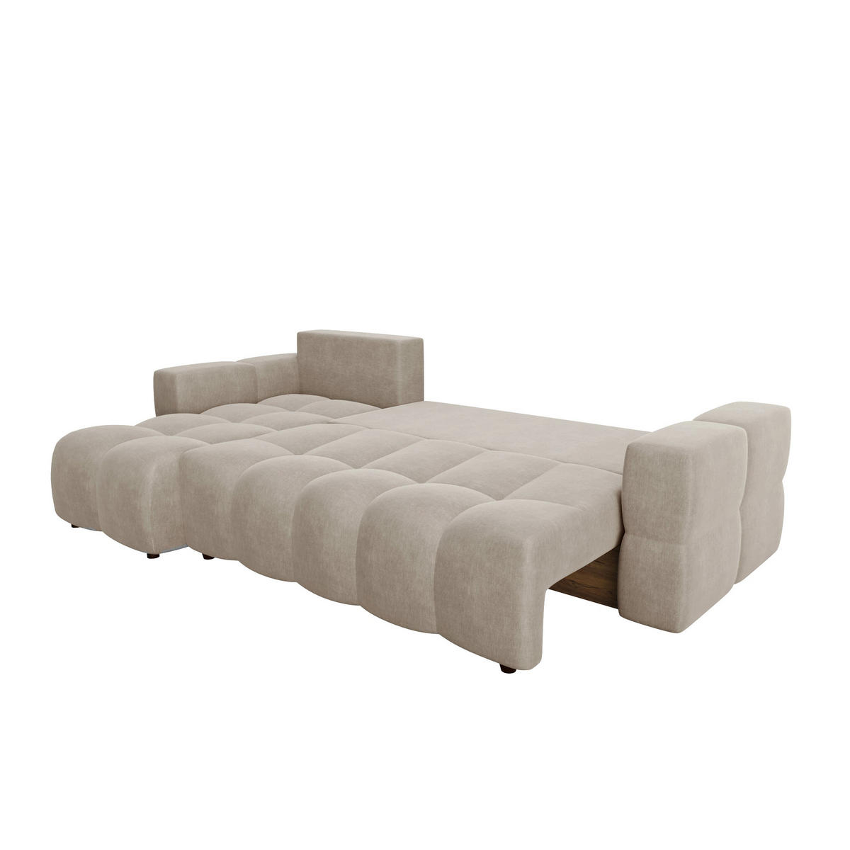ECKSOFA LINKS Samt Taupe 286cm - Taupe, Textil (169/286cm) - Sia Home