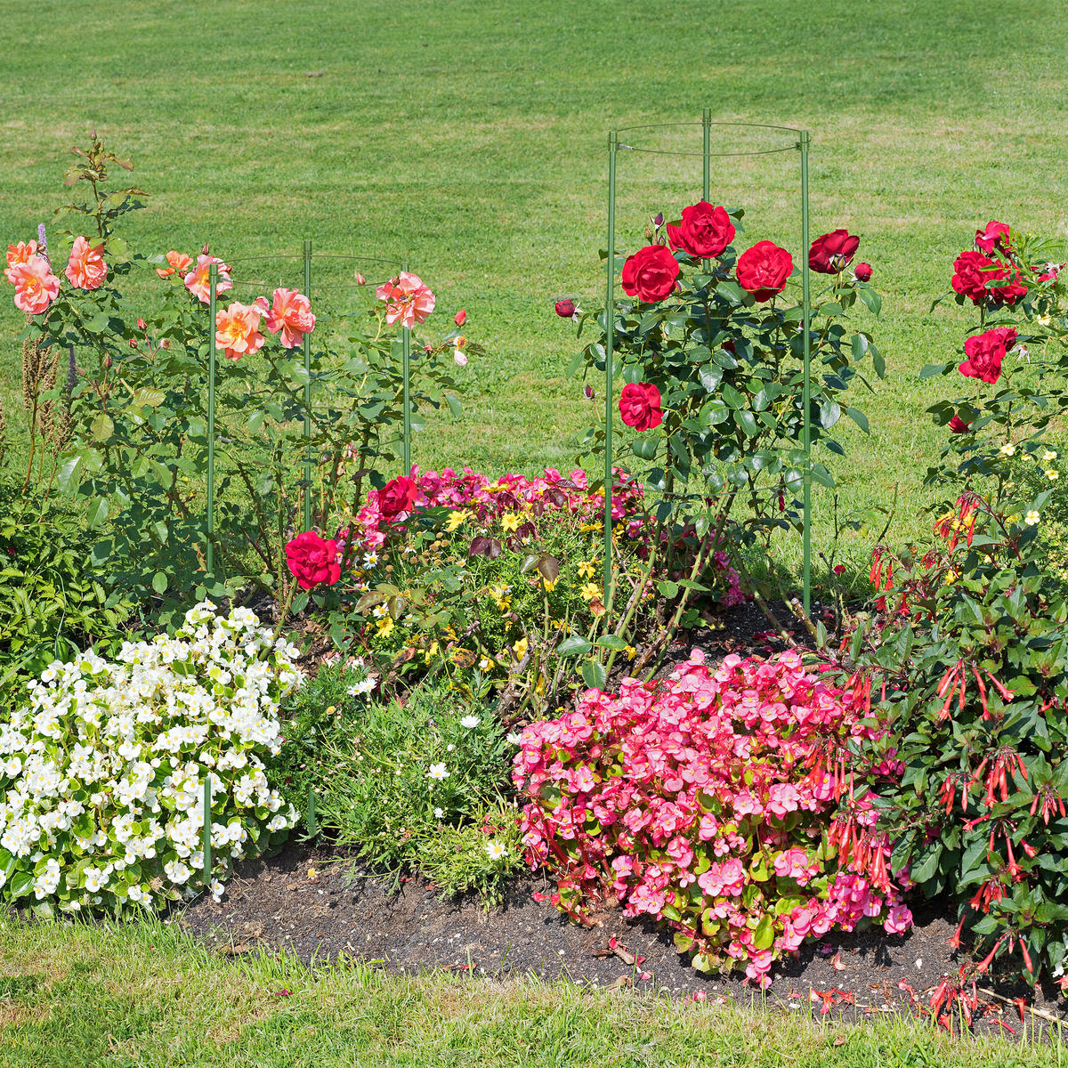 4XOPORA za rastline - zelena, kovina/umetna masa (20/60/20cm) - Relaxdays