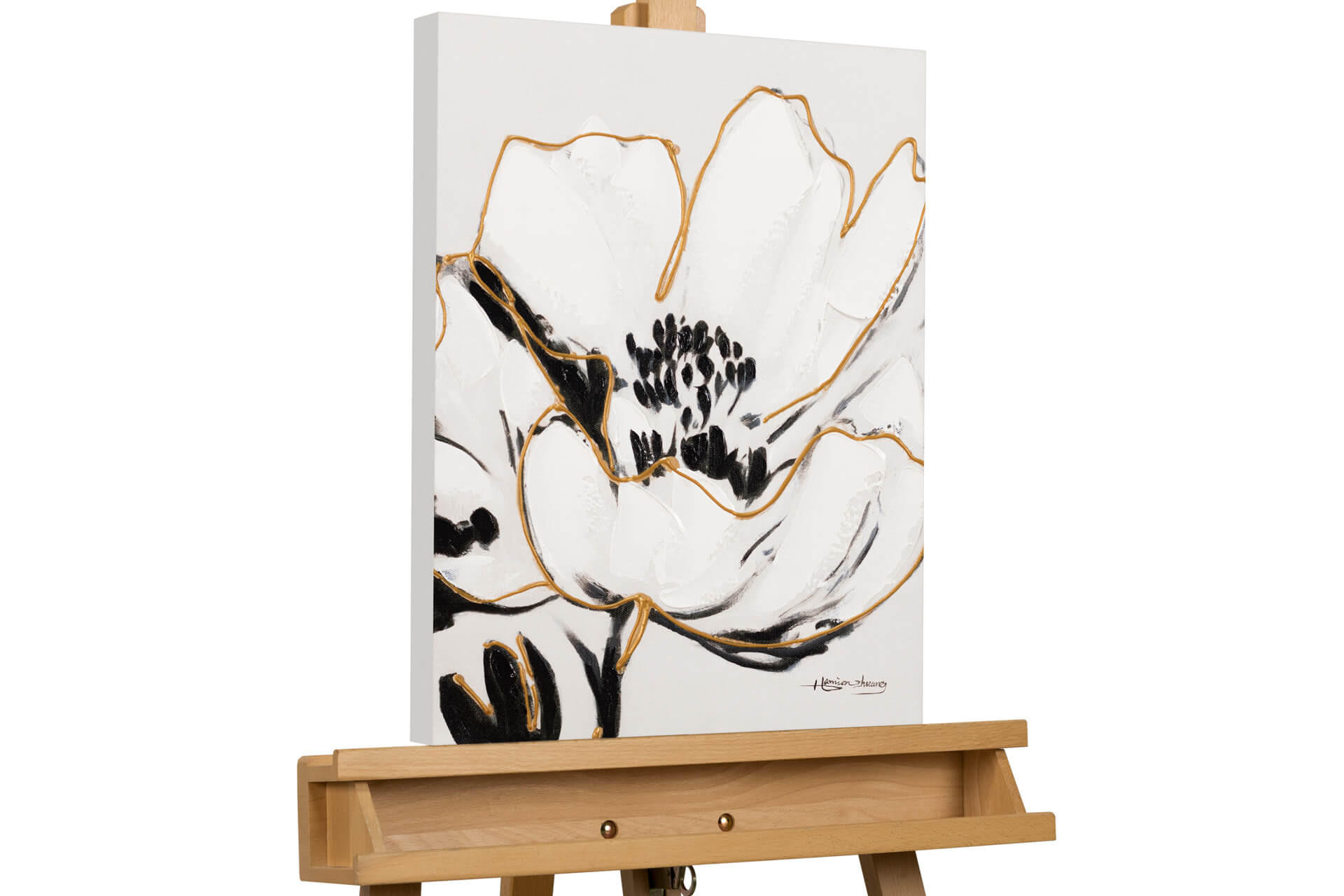 KUNSTLOFT RUČNĚ MALOVANÝ AKRYLOVÝ OBRAZ BÍLÝ, 40/50 CM
