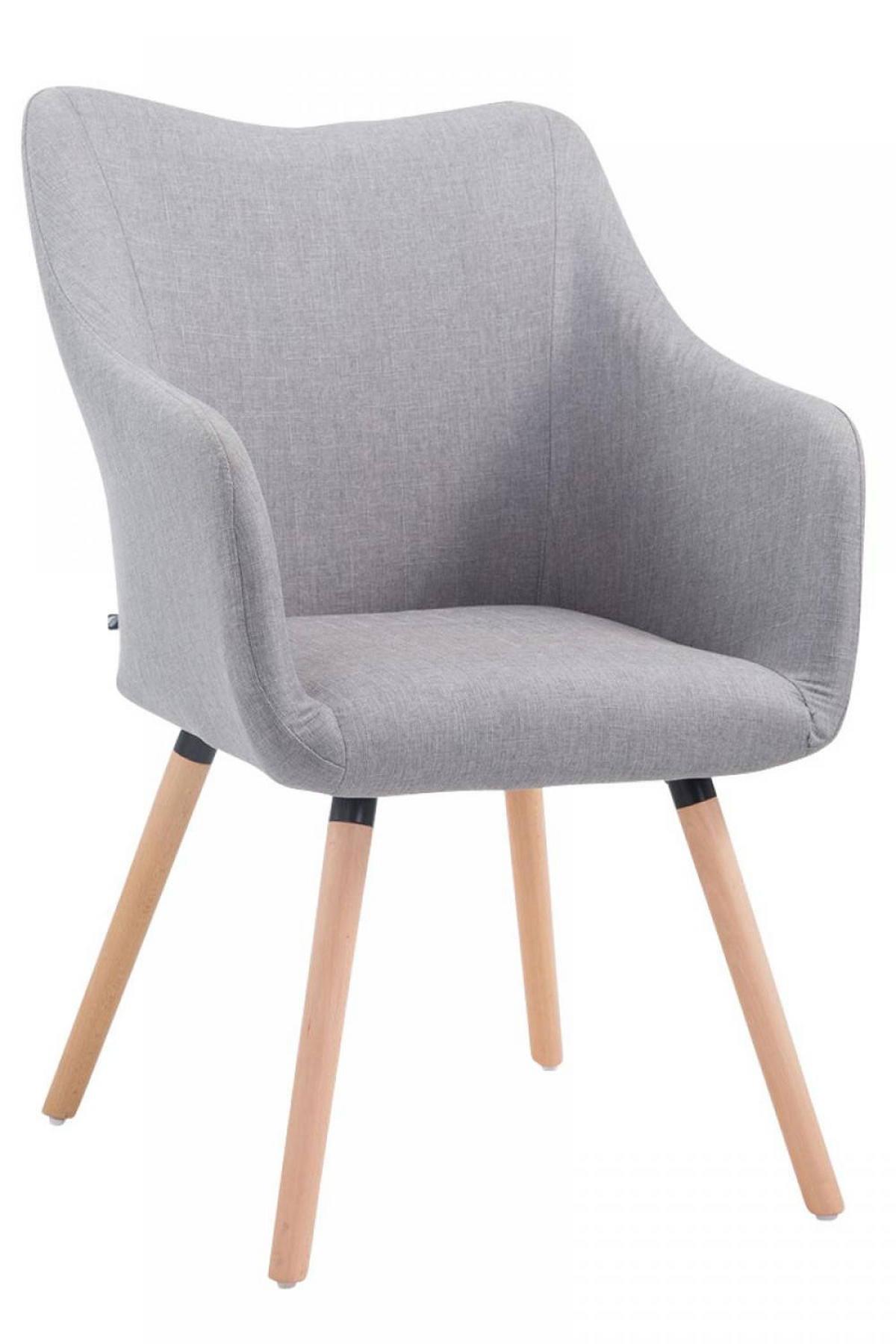 ARMLEHNENSTUHL Stoff grau - Eukalyptusholzfarben/Grau, Holz/Textil (61/90/63cm) - CLP