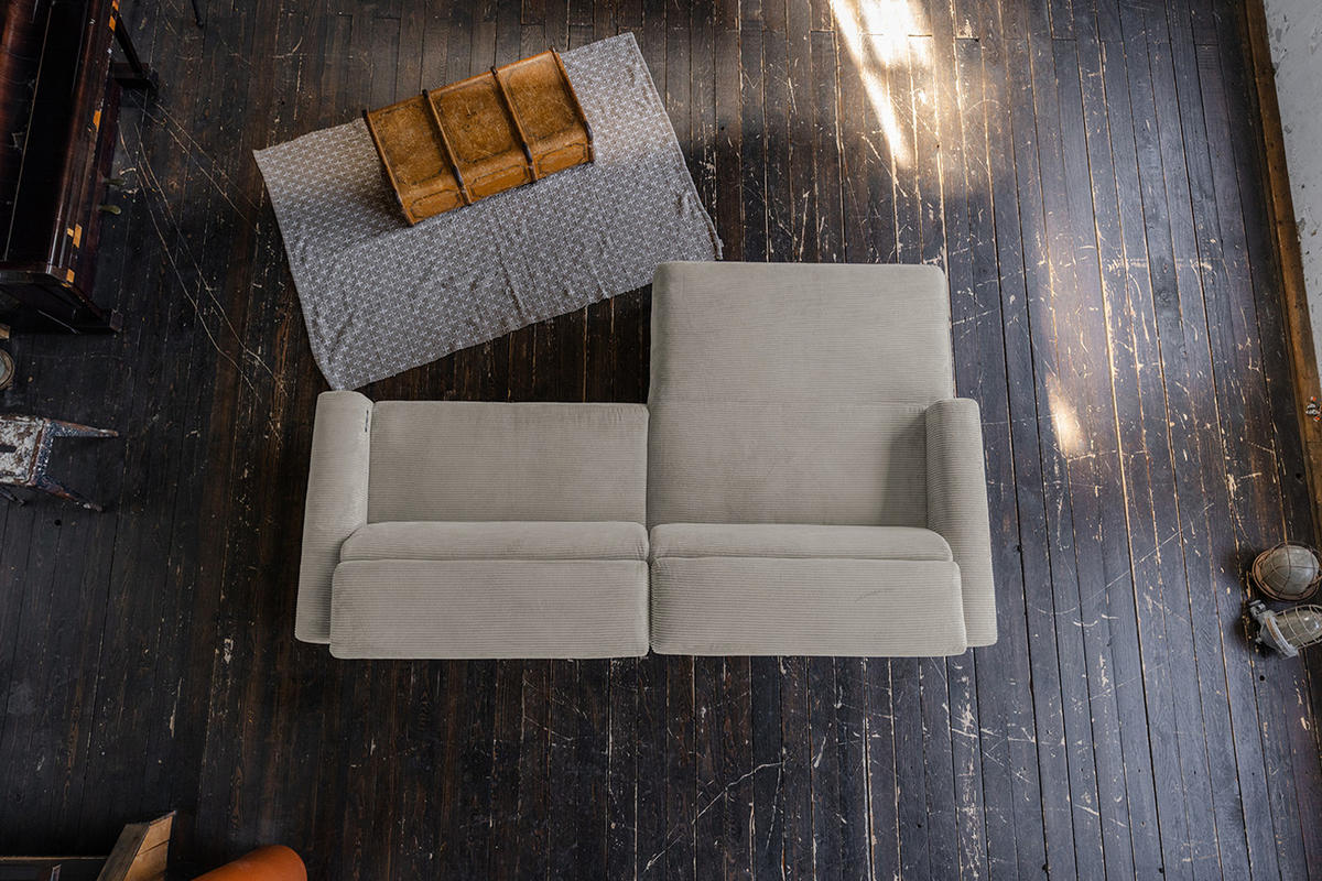 ECKSOFA LAISKA Steingrau Cord - Schwarz/Grau, Textil/Metall (282/177cm) - KAWOLA