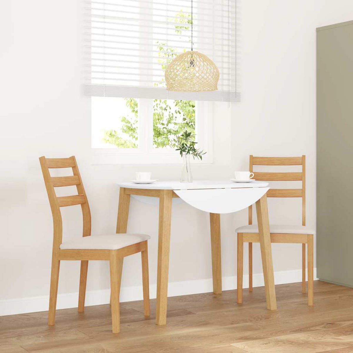 ESSZIMMERSTÜHLE mit Kissen 2 Stk. Natur Massivholz Gummibaum 48.5*49*90cm - Naturfarben/Weiß, Holz (48.5/90/49cm) - ZMH