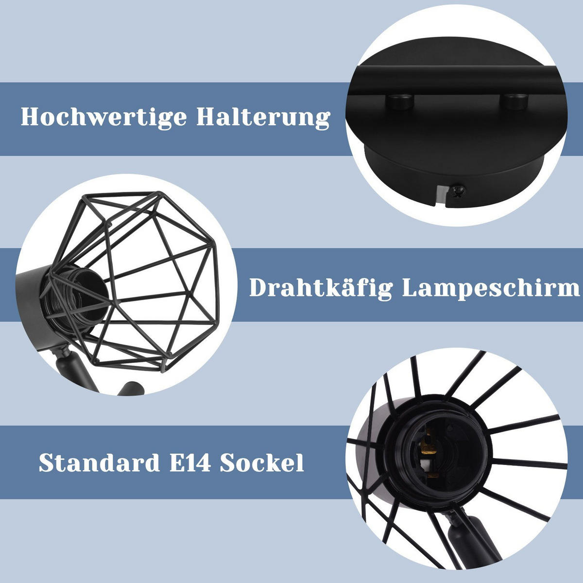 DECKENLEUCHTE Diamonds 28/10/20 cm - Schwarz, Metall (28/10/20cm) - Nettlife