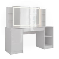 SCHMINKTISCH Sherry Weiß/Weiß Hochglanz 158.2 cm 4 Teile - Weiß Hochglanz, Holzwerkstoff (158.2/76/50.1cm) - Vicco