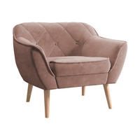 SESSEL Skand 1 - Naturfarben/Rosa, Holz/Textil (80/75/74cm) - MIRJAN24