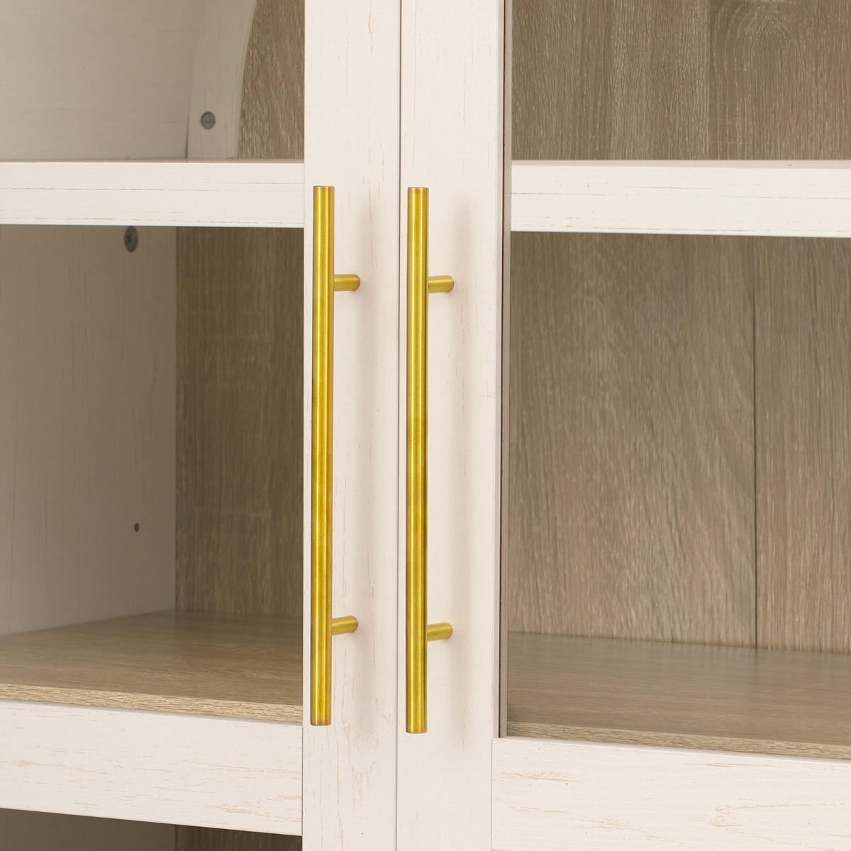 KÜCHENSCHRANK, 76/40/180 cm, MDF und Riffelglas, Weiß, MIT VERSTELLBAREN REGALBÖDEN, für Esszimmer und Küche - Weiß, Holzwerkstoff (40/180/76cm) - Rolipo