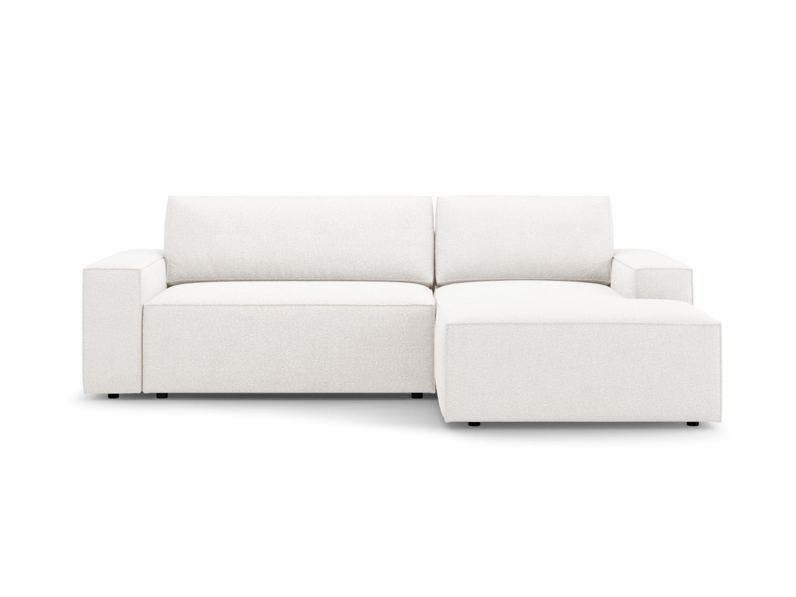 ECKSOFA ausklappbar rechts mit Container Jodie aus Boucle weiß 3 Sitzplätze - Weiß, Textil (151/246cm) - Micadoni
