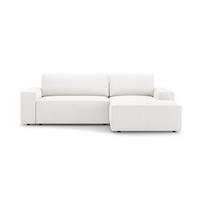 ECKSOFA ausklappbar rechts mit Container Jodie aus Boucle weiß 3 Sitzplätze - Weiß, Textil (151/246cm) - Micadoni