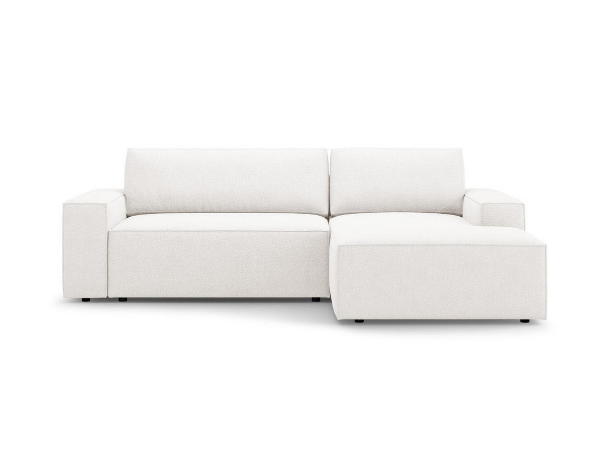 ECKSOFA ausklappbar rechts mit Container Jodie aus Boucle weiß 3 Sitzplätze - Weiß, Textil (151/246cm) - Micadoni