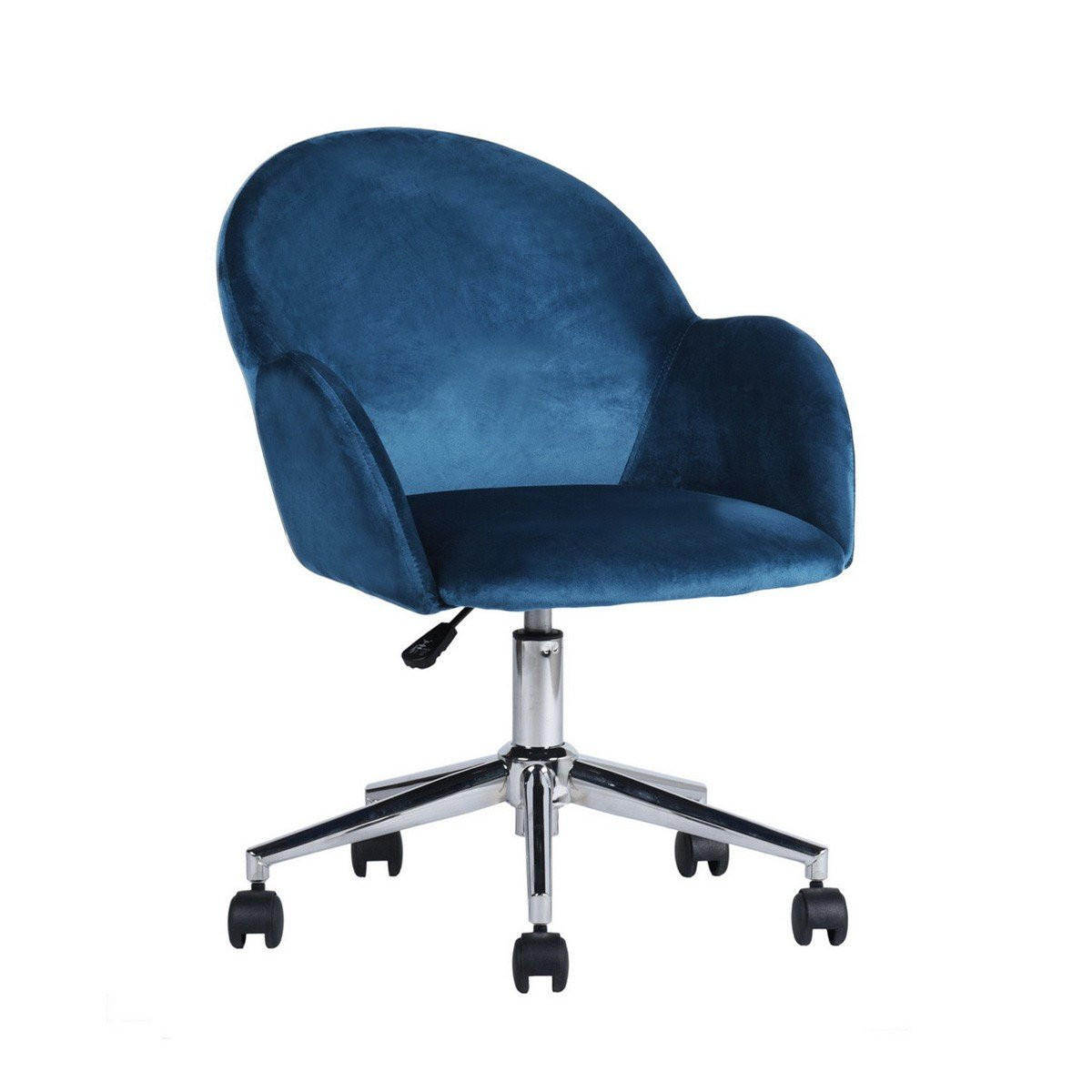 KANCELÁŘSKÁ židle s kolečky a područkami - CHIOZZA - modrá, textil (57/77/62cm) - Calicosy