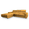 ECKSOFA NOTO L-S Gelb Velours-Stoff mit Schlaffunktion - Gelb, Holz (267/190cm) - MASSENO