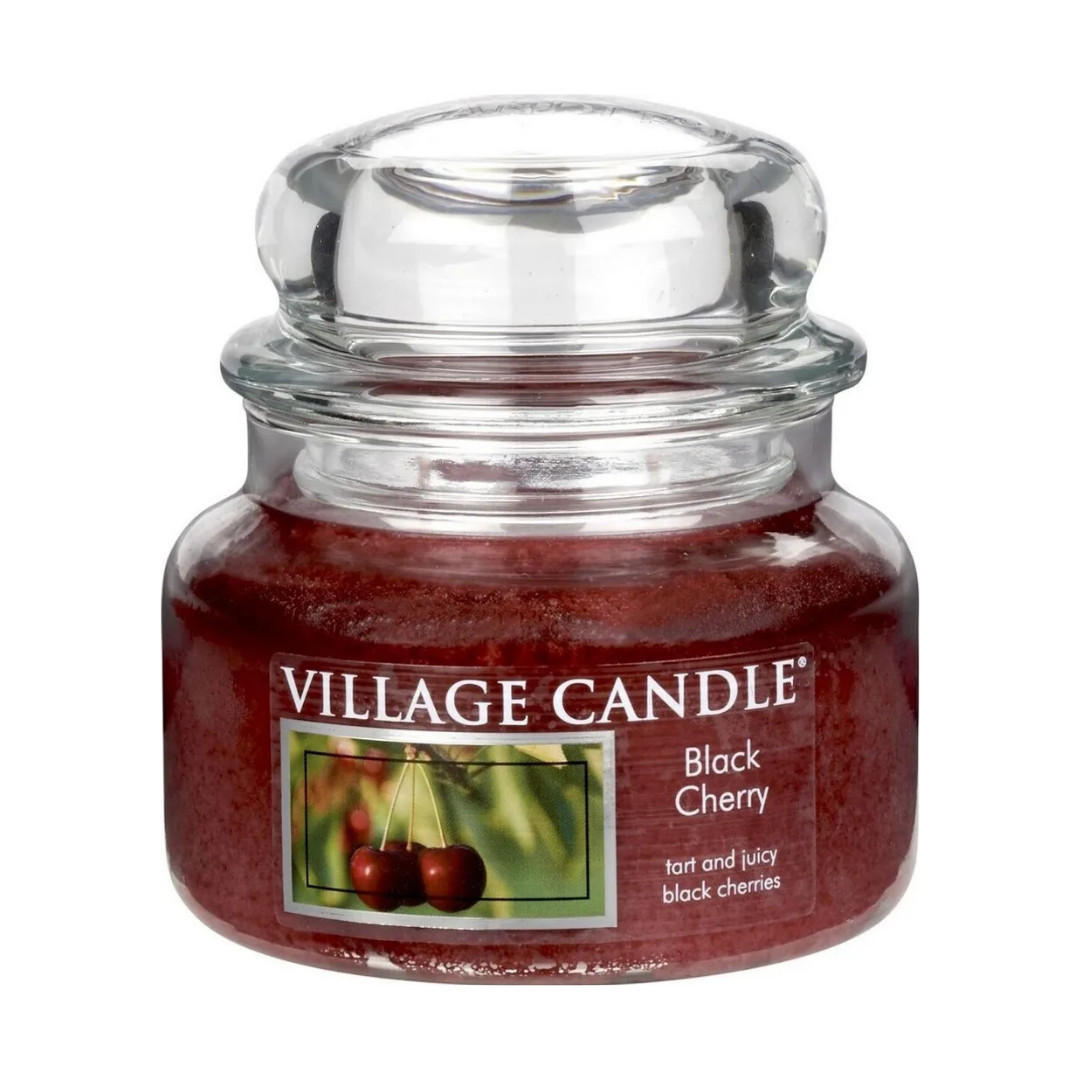 DUFTKERZE Black Cherry Rot 254g Glas, Aromakerze, Raumduftkerze, Duftglas, Wellnesskerze, Kirschduft, Duftwachs, Wohndeko, Geschenkidee - Dunkelrot, Glas/Paraffin (10.8cm) - Village Candle