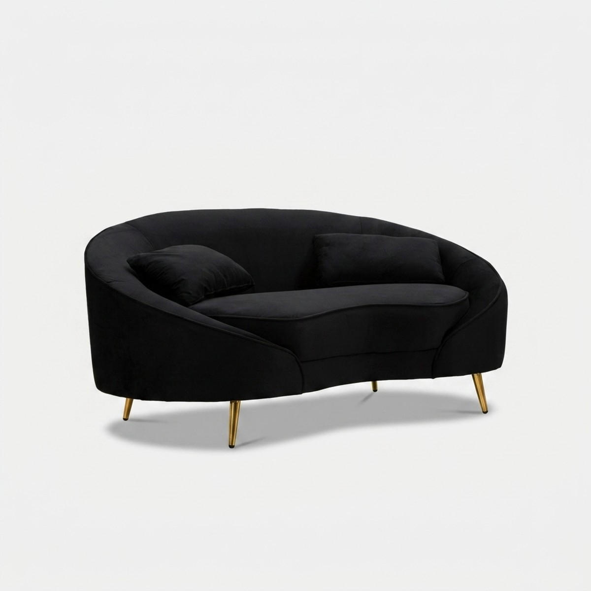 2-SITZER Sofa gepolstert Oslo - Schwarz - Schwarz, Holz/Kunststoff (148/68/84cm) - Pasmara