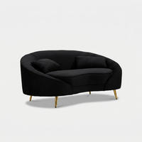 2-SITZER Sofa gepolstert Oslo - Schwarz - Schwarz, Holz/Kunststoff (148/68/84cm) - Pasmara