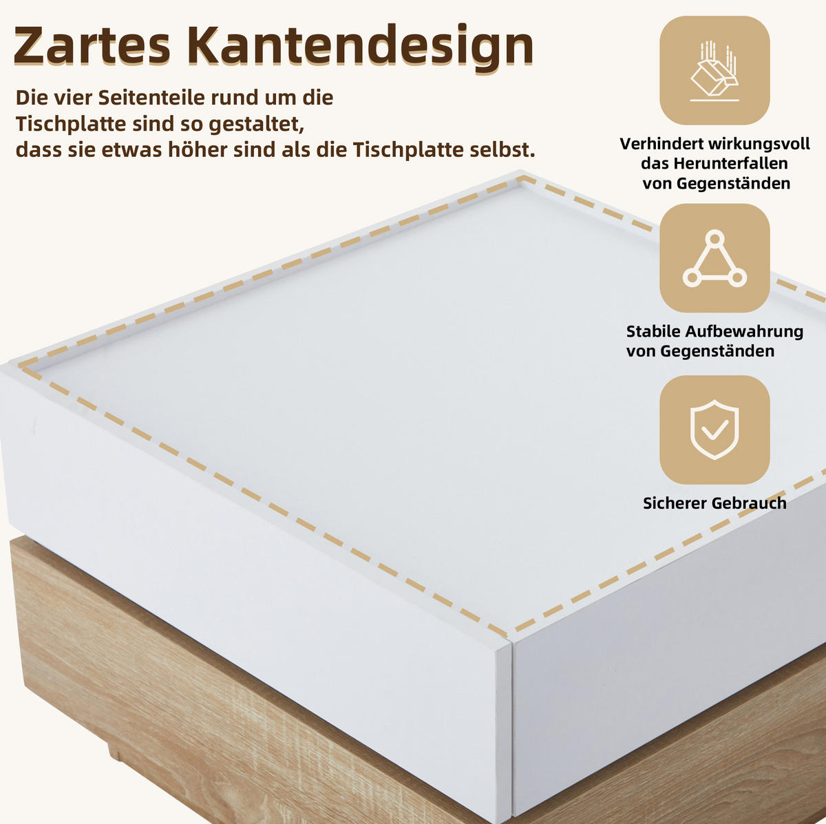 COUCHTISCH, 360° drehbar, Weiß/Walnuss mit Furnier, 2 Schubladen, 60/60/38 cm,Weiß - Weiß, Holzwerkstoff (60/60/38cm) - Redom