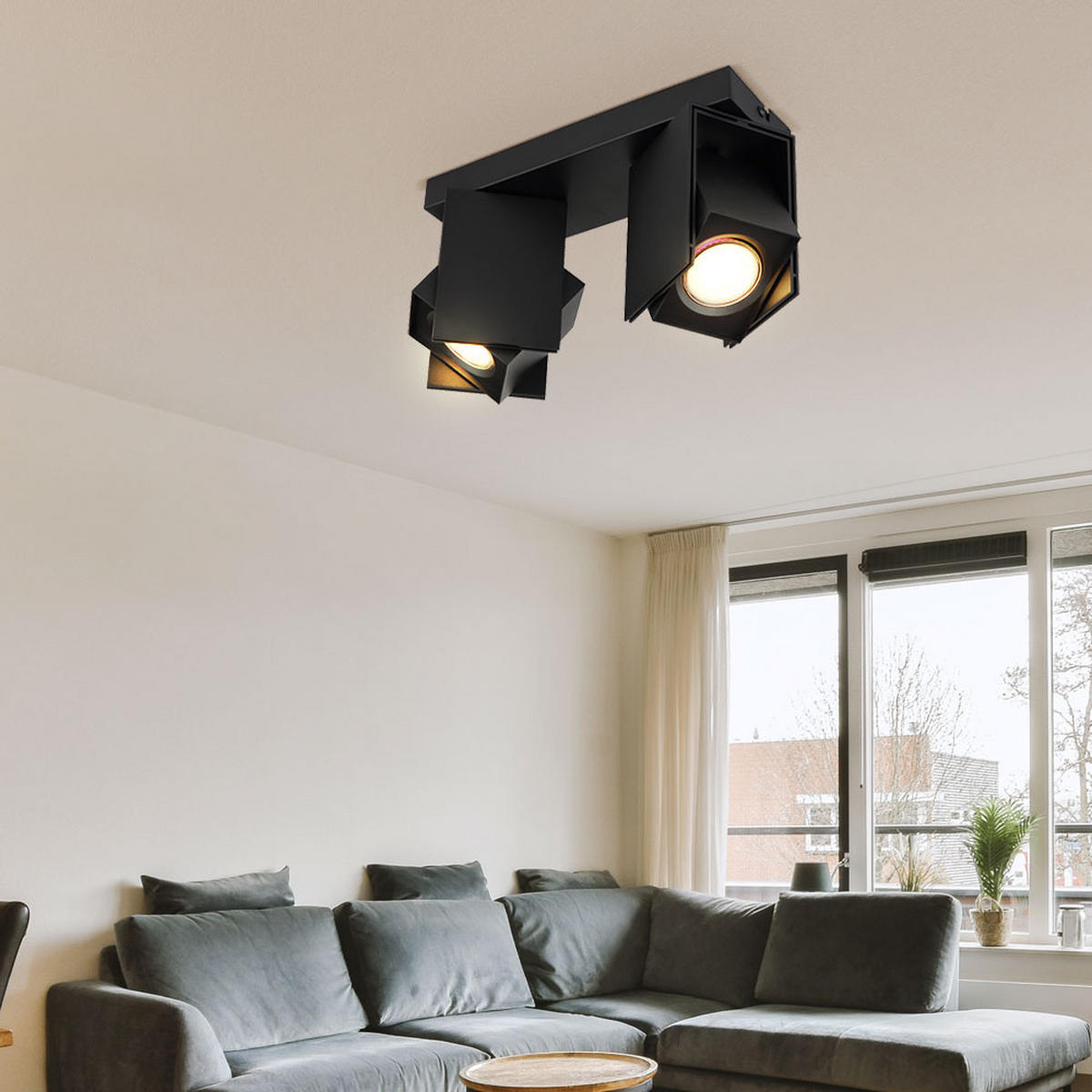LED DECKENLEUCHTE RORY Schwarz Metall - Schwarz, Metall (25.6/8.4/15.7cm) - Globo Lighting