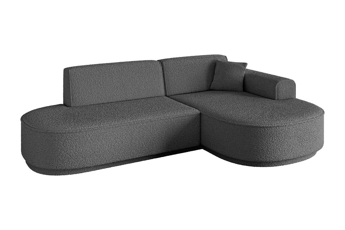 ECKSOFA Ottomane Rechts MARI-L1 - 232x163x73,5 cm Grau Bouclé - Schwarz/Grau, Holzwerkstoff/Kunststoff (234/163cm) - ALTDECOR