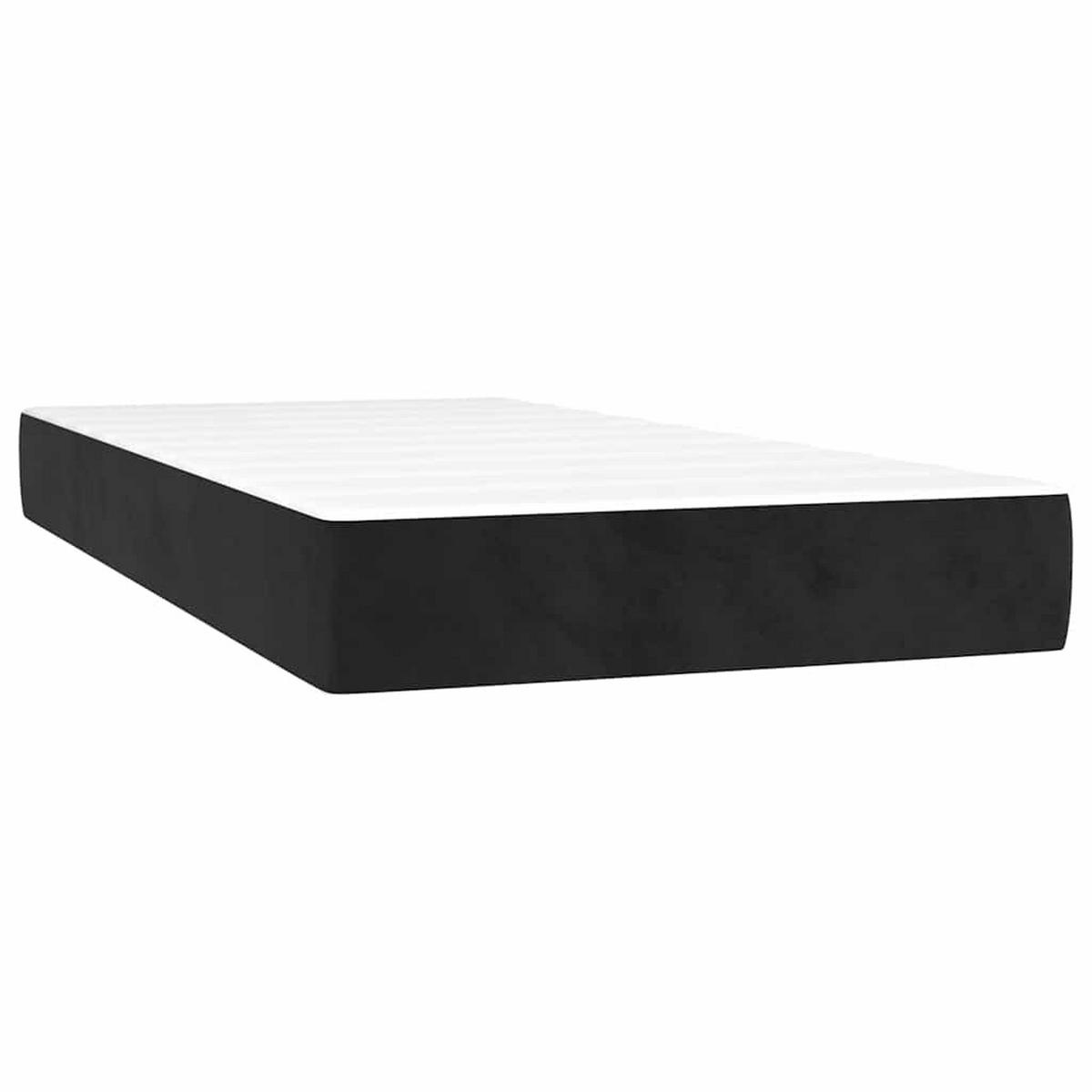 BOXSPRINGBETT 100/200 Cm Schwarz Samt - Schwarz, Textil (100/203cm) - vidaXL