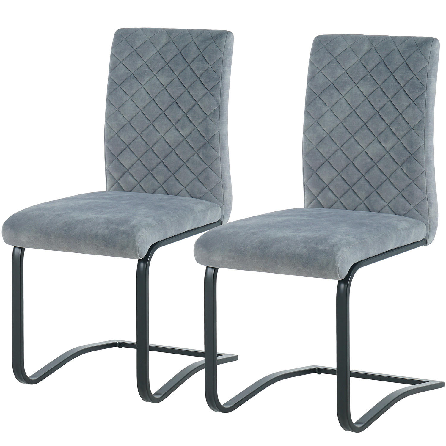 FREISCHWINGER - 2er-Set - Grau, Textil/Metall (41/94/54cm) - home24