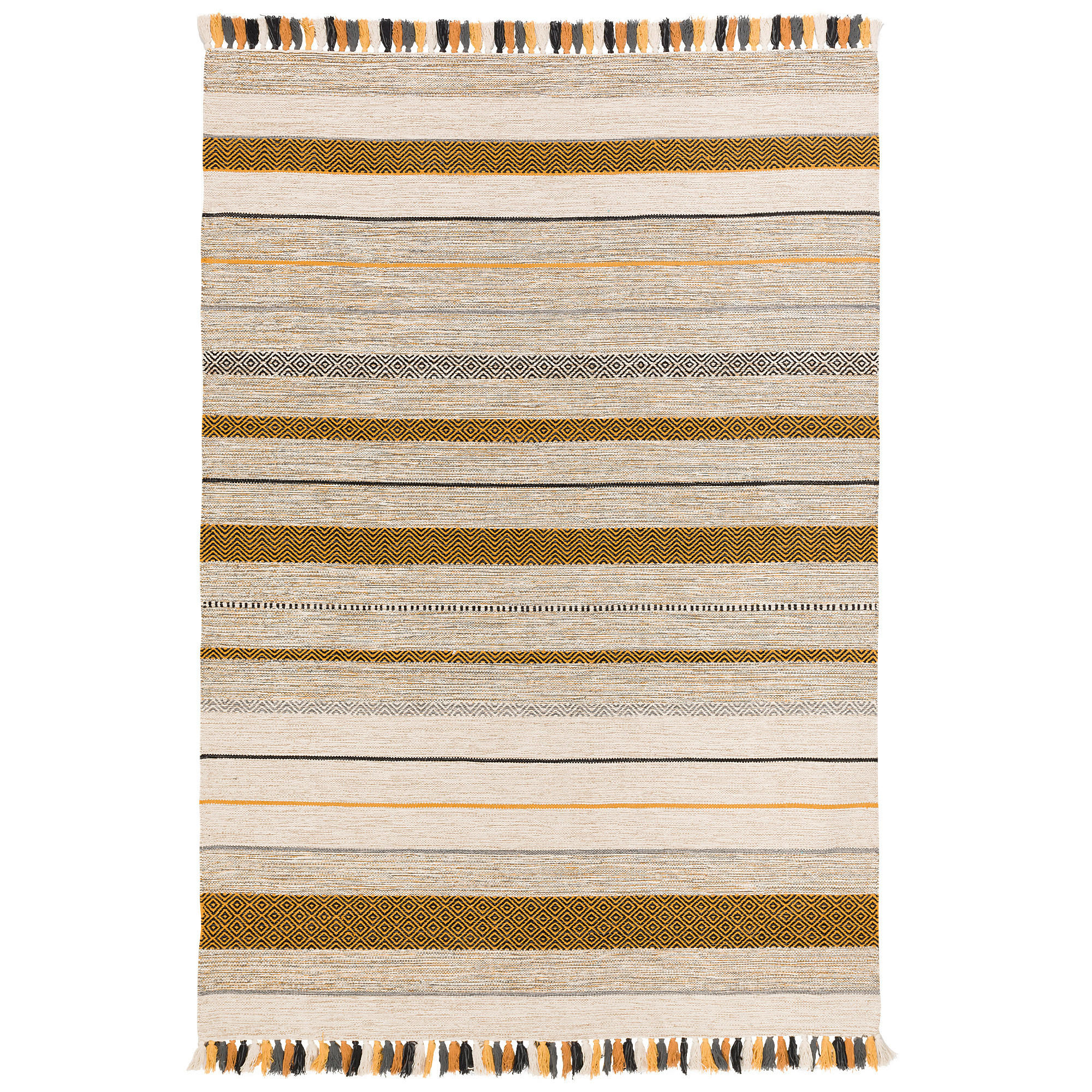 NATUR TEPPICH KELIM KALLEEN - Currygelb, Textil (90/160cm) - Pergamon