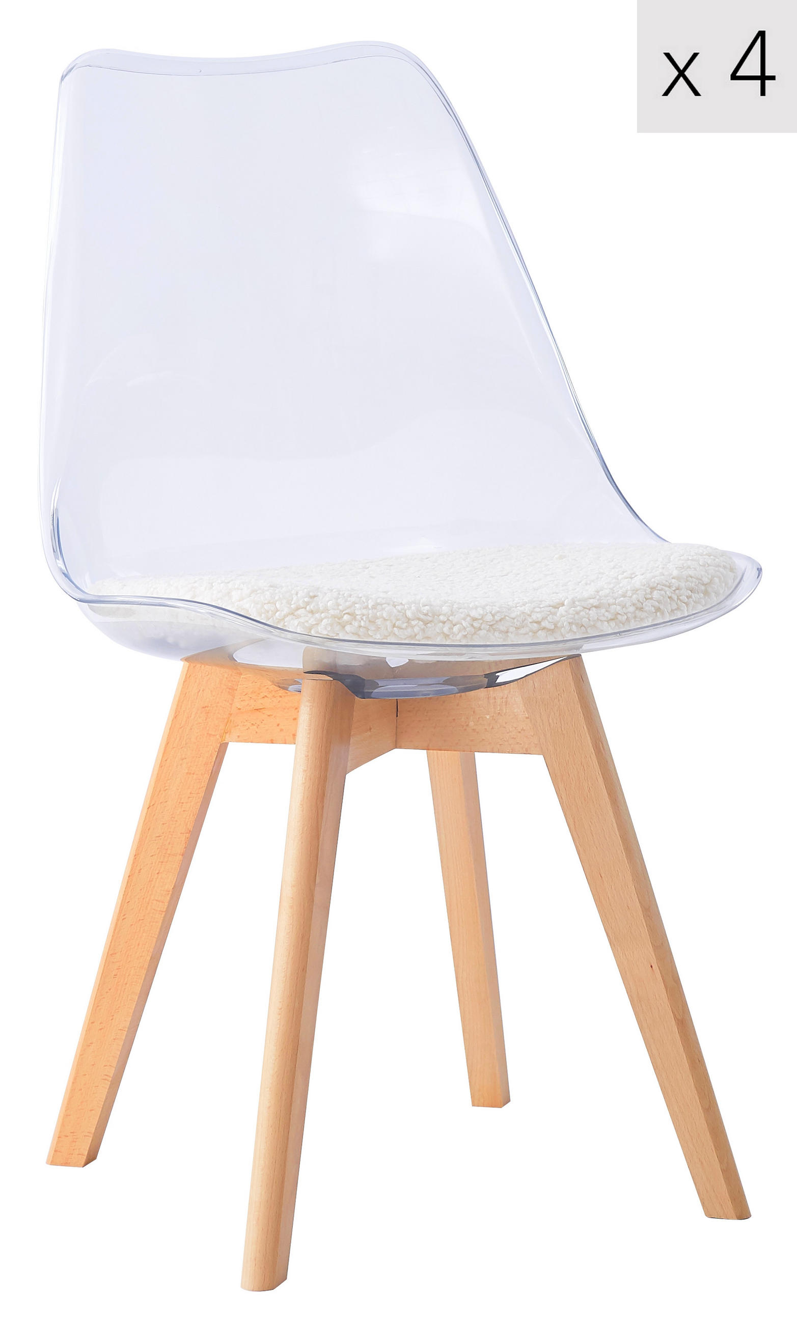 STUHL 4er-Set ABS Weiß - Weiß, Kunststoff (49/84/57cm) - Nordlys