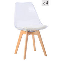 STUHL 4er-Set ABS Weiß - Weiß, Kunststoff (49/84/57cm) - Nordlys