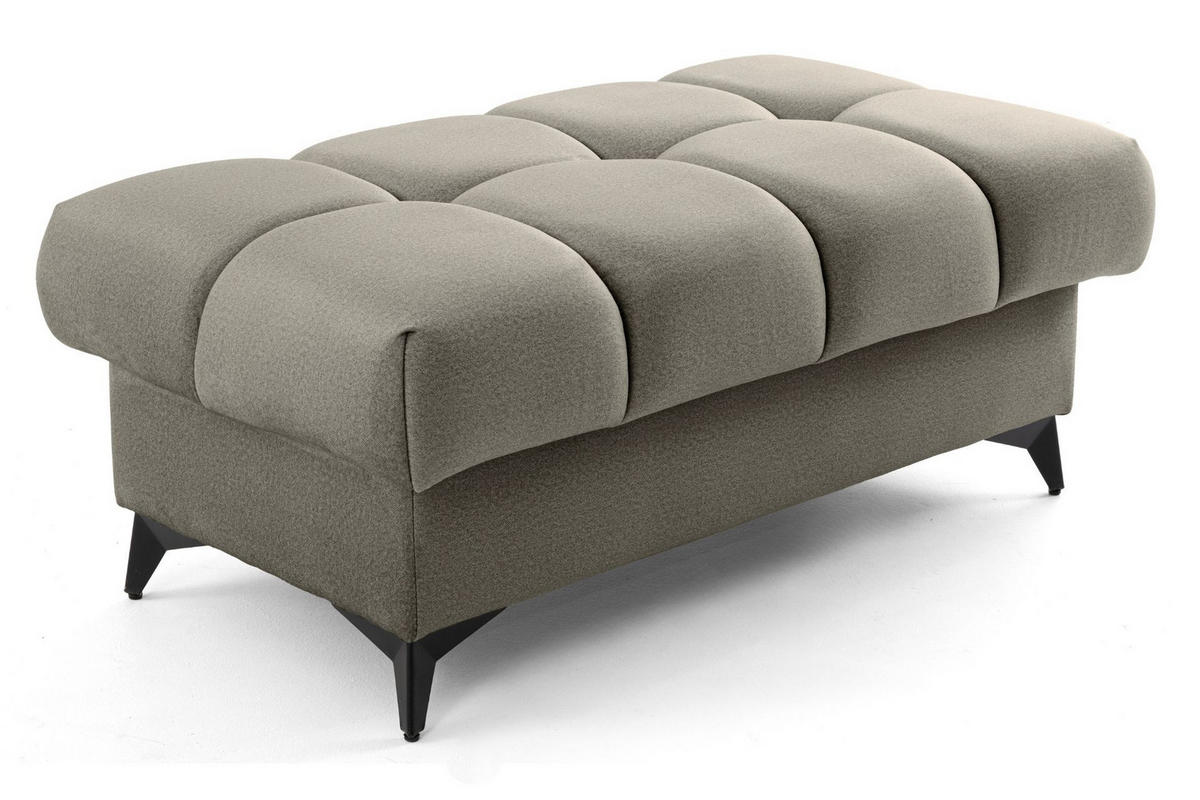 POUF PUDDING 110 x 60 cm Velours Beige - Beige/Schwarz, Holz/Textil (110/43/60cm) - Muffo