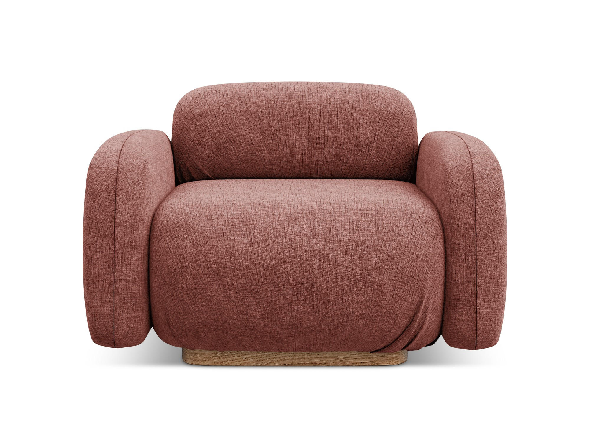 SESSEL Chenille Stoff Pink - Pink/Hellrosa, Holz/Textil (110/73/95cm) - Makamii
