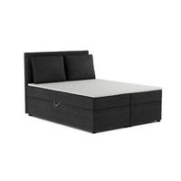 BOXBETT TAMI 120/200 in Cord Schwarz H3 - Schwarz, Holz/Holzwerkstoff (140/200cm) - Deine Möbel 24