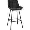 BARHOCKER Lederlook schwarz - Schwarz, Textil/Metall (49/104/56cm) - CLP